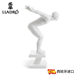 西班牙国宝瓷偶艺术品陶瓷器摆件家居饰品 雅致Lladro 游泳健将F