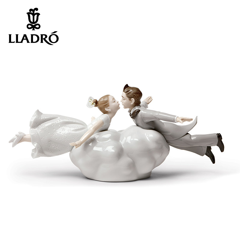雅致lladro 西班牙国宝艺术品陶瓷器摆件家居饰品  空中婚禮 n