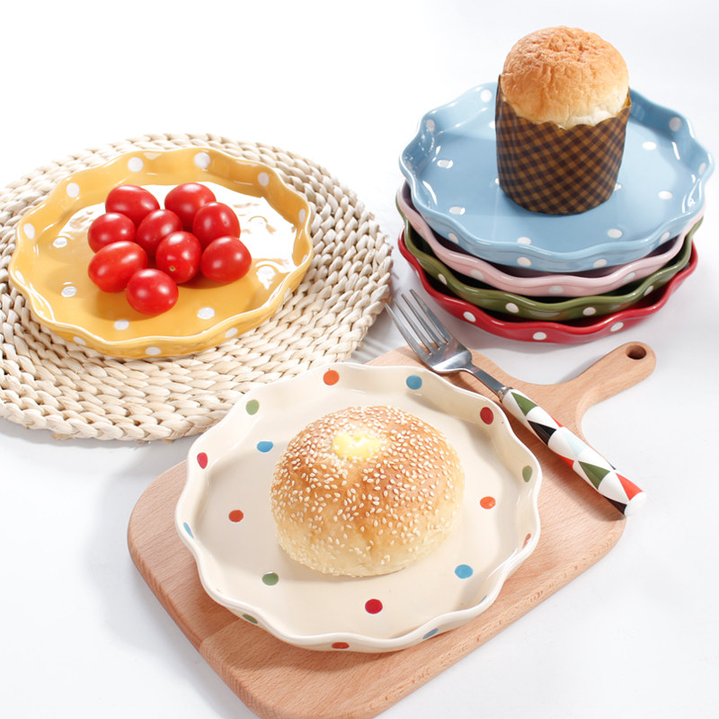 Japanese breakfast home ceramic fruit flat plate