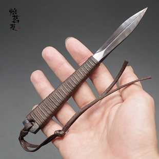 龙泉纯手工古马黑茶普洱茶专用大马士革花纹钢茶刀茶针撬茶砖工具