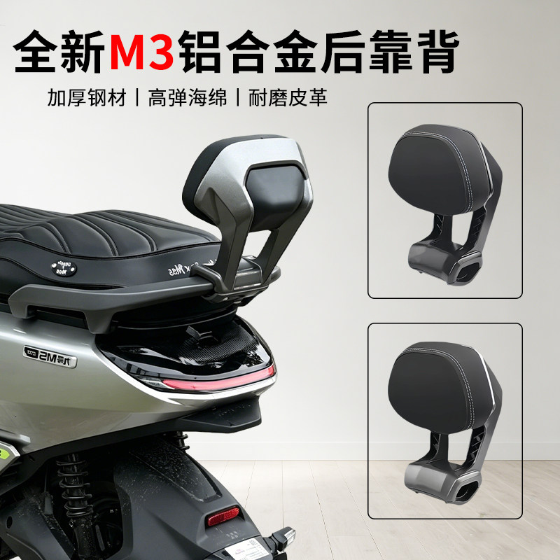 适用九号全新M3 100/M3 95电动车铝合金后靠背专用加厚后靠垫配件