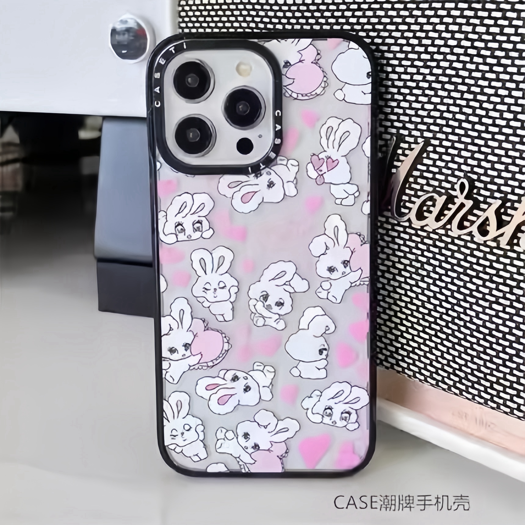 CASETi联名壳黑色顽皮小白兔新款适用苹果17promax保护套iphone16 14 13 15 华强北潮手机壳MagSafe磁吸潮牌