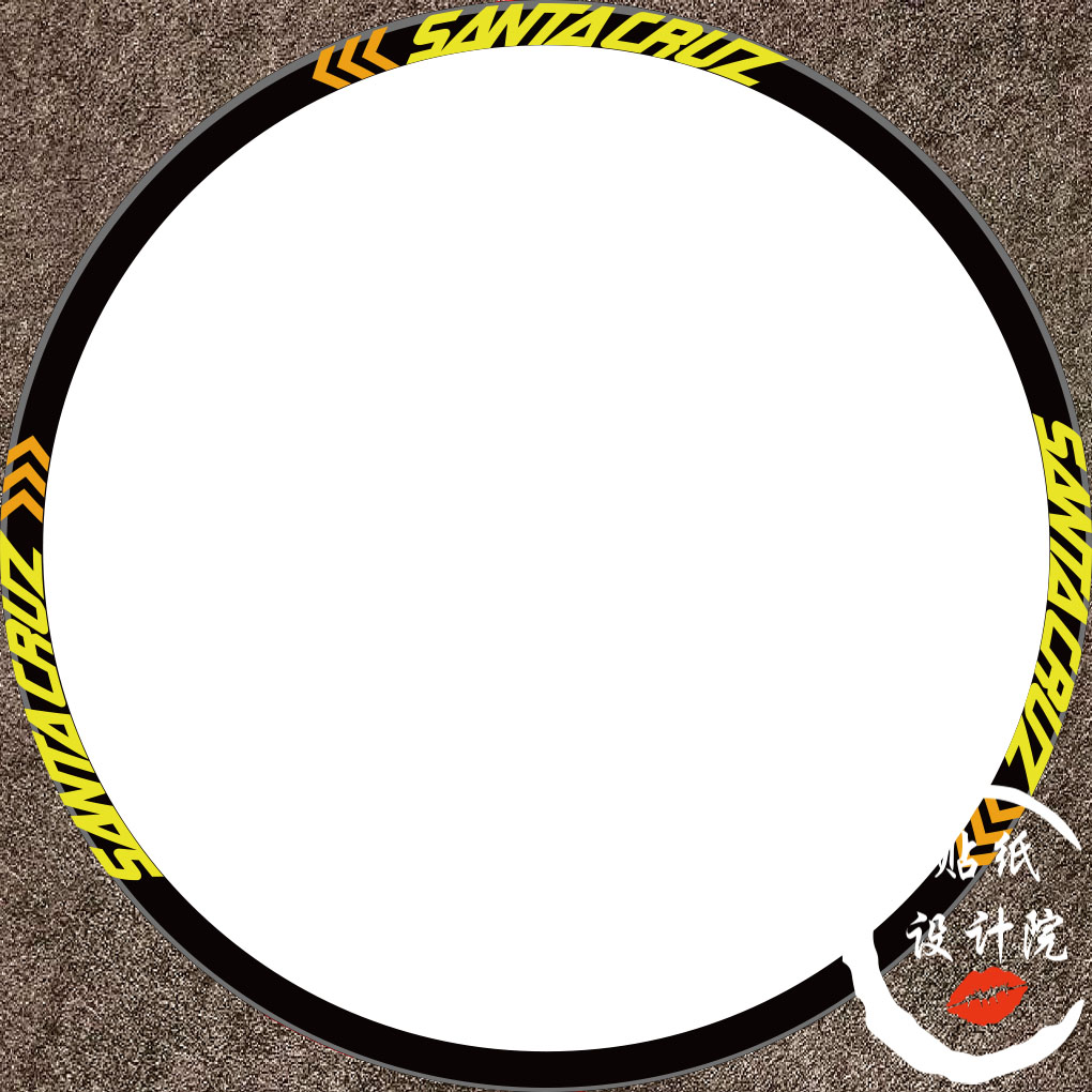 适用SANTACRUZ公路车轮组贴纸自行车轮圈贴纸碳纤维轮毂贴纸定制