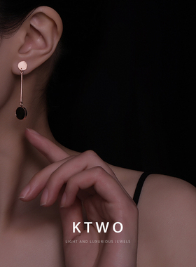 欧美风简约新款黑色耳坠耳钉女ins潮网红时尚气质小众显瘦脸耳环