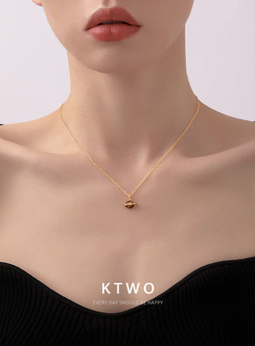 虎眼石项链女高级设计感吊坠轻奢小众镀k金锆石百搭新款锁骨细链