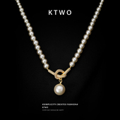 秋冬新款 高级珍珠毛衫 项链女小众微镶打结吊坠设计轻奢毛衣珍珠链