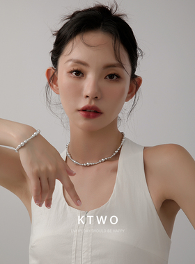 欧式简约黑玛瑙串珠链项链女2025新款轻奢大小串搭设计珍珠锁骨链