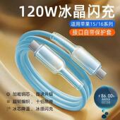 120W超级快充编织数据线双Type C适用苹果15华为小米OPPOvivo手机iPad平板笔记本电脑蓝牙键盘车载快充电线