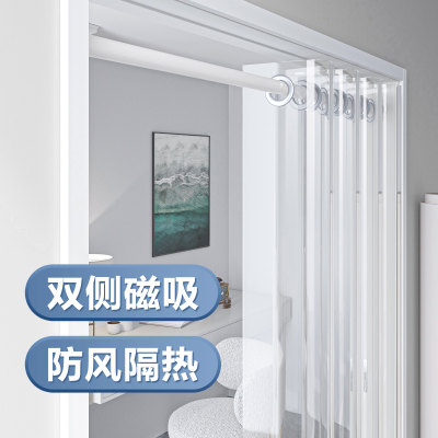 厨房隔油烟异味透明软门帘免打孔家用空调挡风帘防冷气隔断帘挂帘