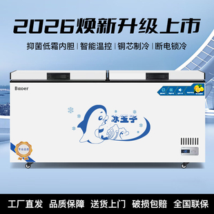 堡尔冰柜家用商用大容量冷冻冷藏单温双温两用速冻保鲜卧式冻肉柜