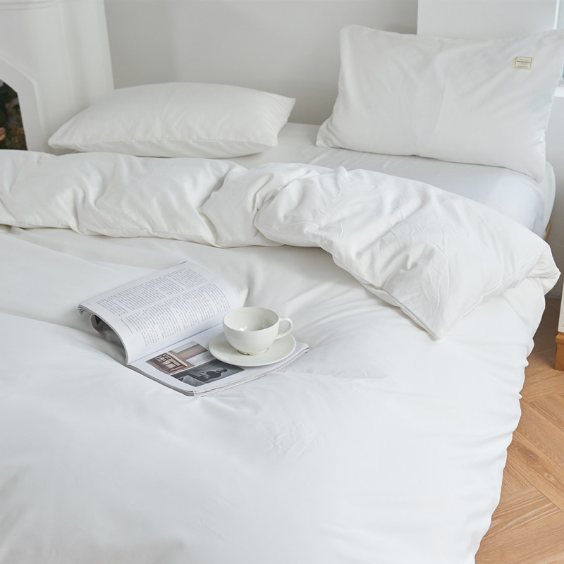 酒店宾馆纯白色被套被罩单件宿舍公寓足浴场民宿被单床单床笠枕套