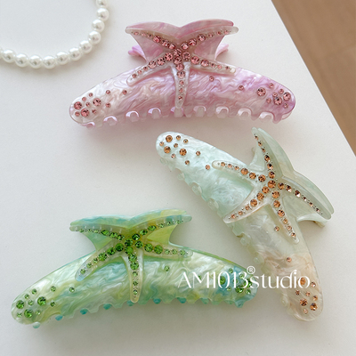 AM1013抓夹醋酸森系自然海星发夹