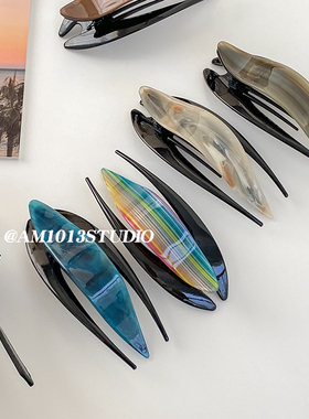 AM1013一字燕尾夹鲨鱼夹妈妈抓夹国风简易盘发簪子后脑勺发夹大号