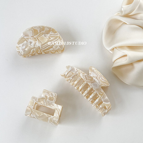AM1013醋酸发夹奶白系列鲨鱼夹