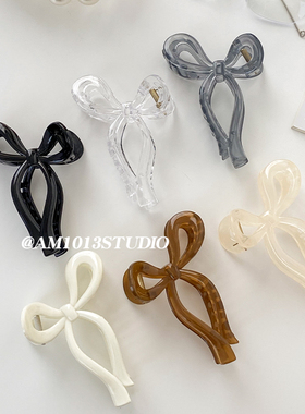 AM1013秋冬新款蝴蝶结后脑勺盘发抓夹大号清新气质鲨鱼夹发量多