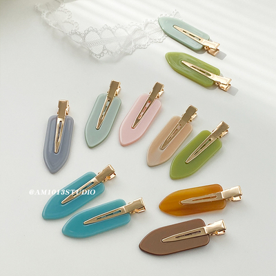 两个装国风纯色无痕发夹高级感