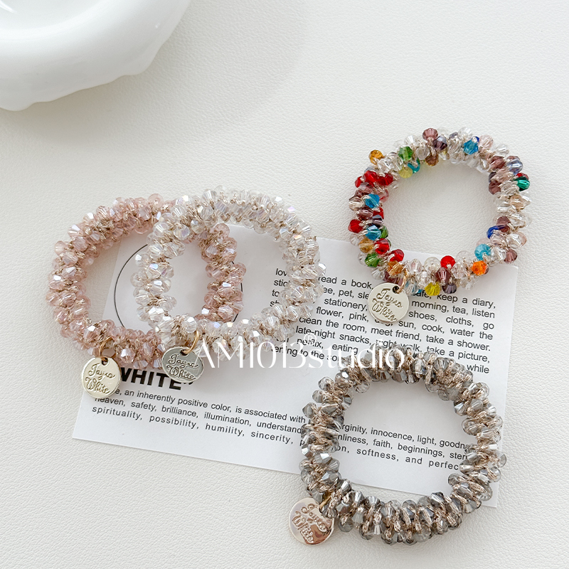 AM1013日韩精致水晶发圈ins发绳扎头皮筋高马尾简约百搭两用手链