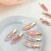 AM1013两个装 日韩少女无痕夹樱花高级感化妆发夹侧边夹简约一字夹