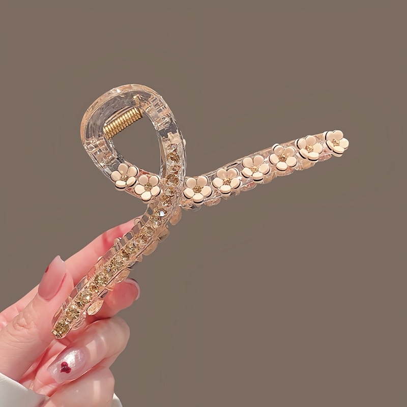 2025新款高端花朵发夹后脑勺抓夹大号后脑勺鲨鱼夹盘发感头饰