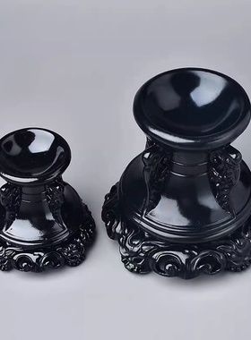 高脚蛋雕高档水晶球底座木质树脂工艺品文玩芦雕花底座托装饰加拍