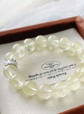 【柠檬晶】水晶手串天然柠檬黄手链手链女单圈饰品闺蜜同款手串