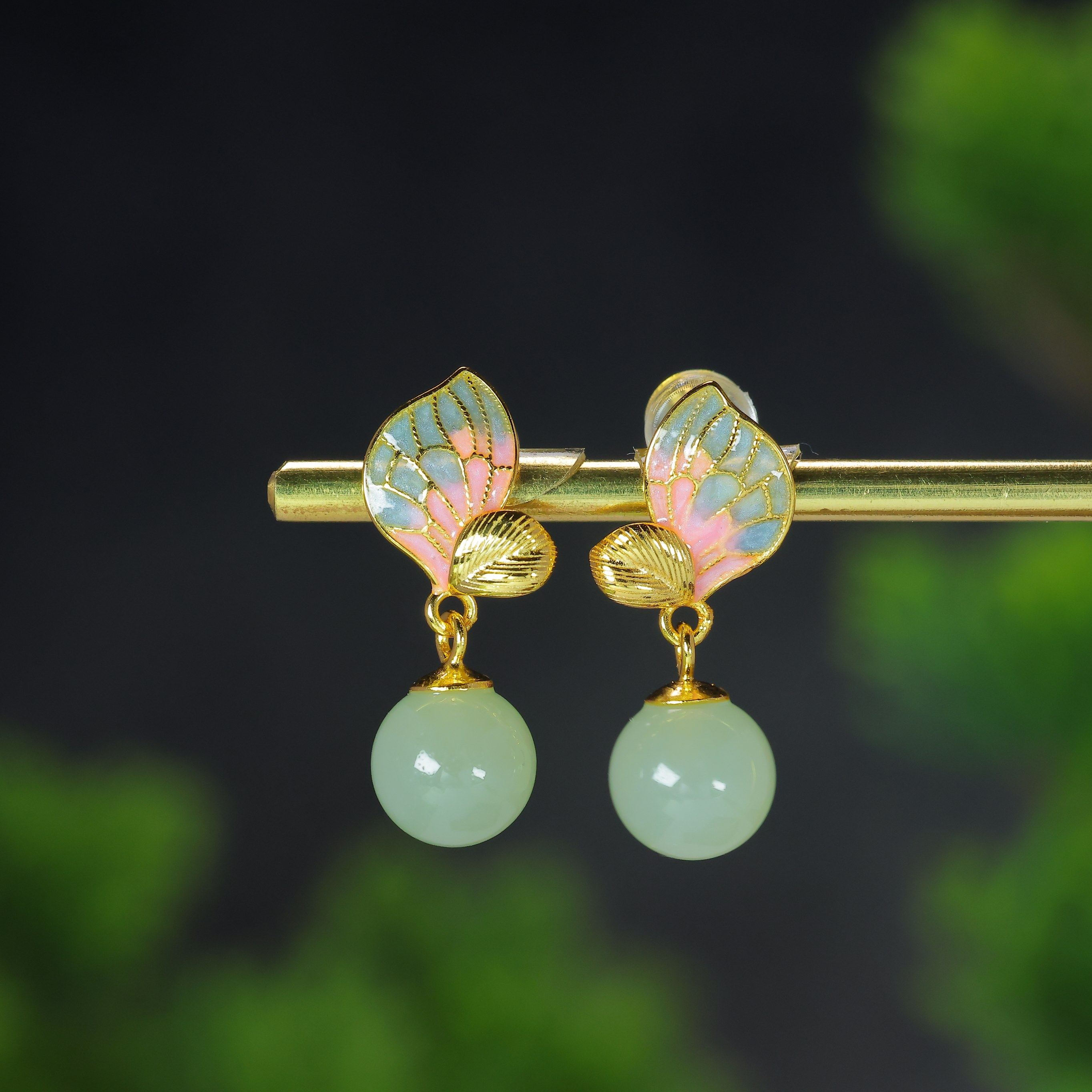 天然和田玉青白玉925银珐琅精致小众气质玉石耳饰耳坠耳环,珠宝/钻石/翡翠,耳饰,淘宝优惠券,粉丝福利购,淘宝优惠卷