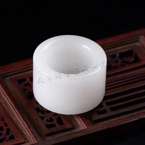 新疆羊脂玉白玉金丝玉扳指男款玉石指环大拇指宽戒圈戒指
