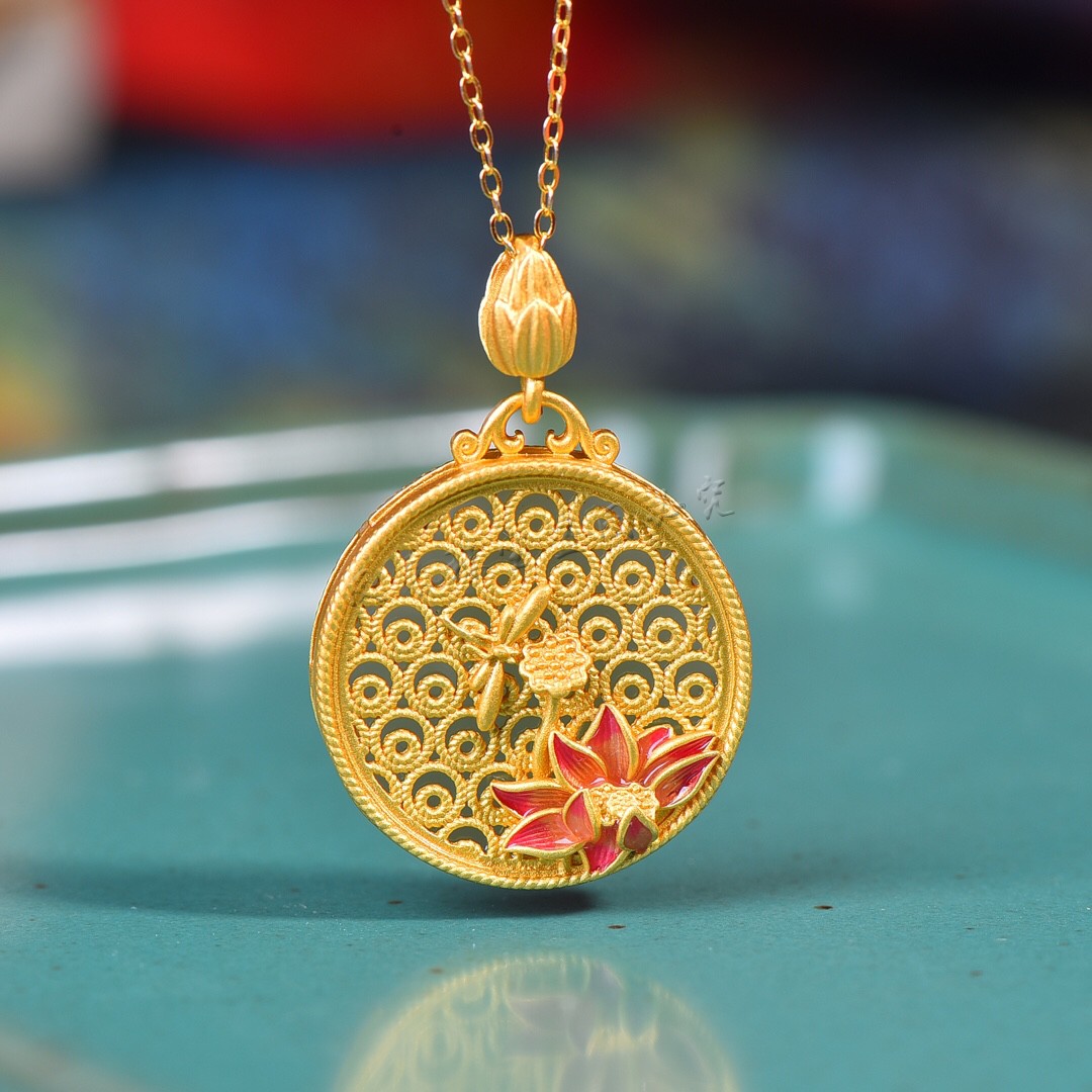 天然和田玉白玉925银莲花吊坠镂空蜻蜓挂件女款玉石项链锁骨链