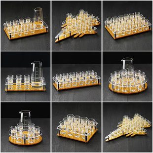 酒吧洋酒子弹杯套装 一口杯shot杯亚克力架ktv玻璃洋酒杯子分酒器