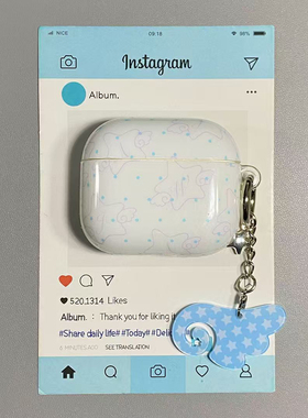 蓝色波点星星翅膀适用AirPods4保护套iPod苹果耳机壳1/2代无线蓝牙3代airpodspro2代保护壳