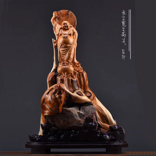 太行崖柏根雕根艺摆件陈化料雕刻观音寿星达摩弥勒家居客厅工艺品