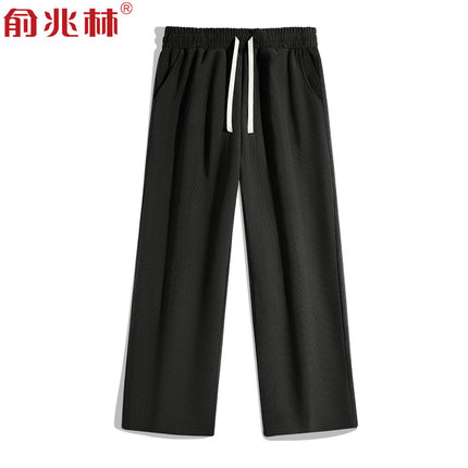 灯芯绒直筒裤男款秋冬新款休闲加绒裤子宽松纯色垂感大码阔腿裤潮