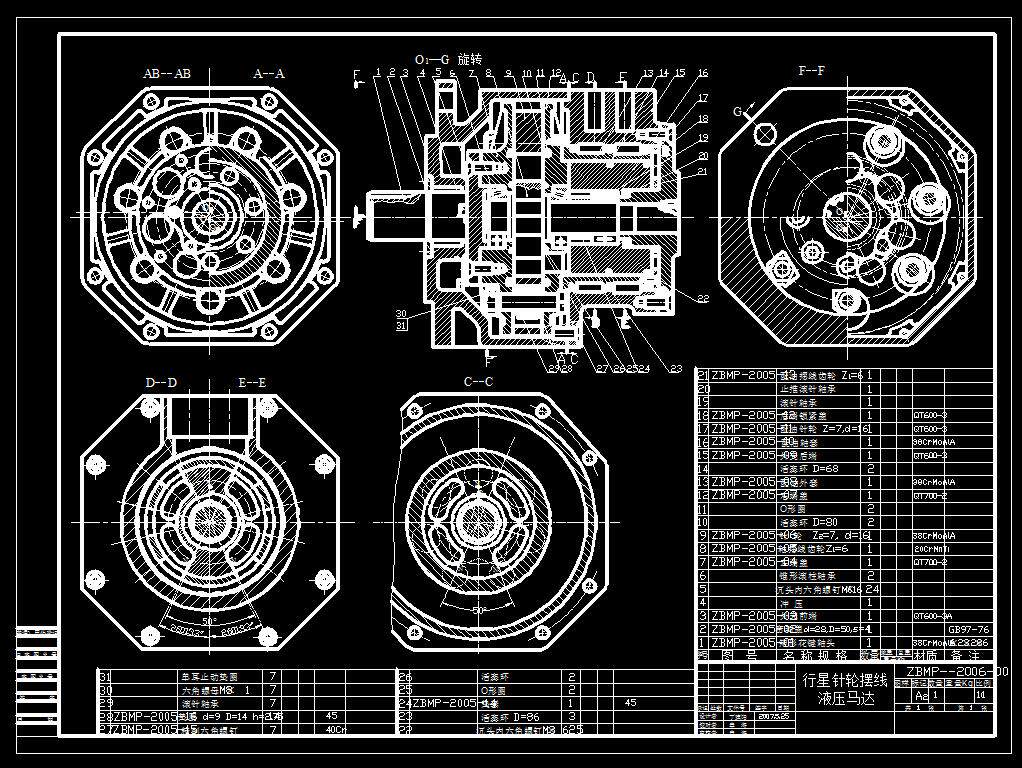 j856-外行星摆线马达结构设计cad图