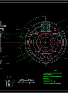 CL017-汽车制动器设计（前盘后鼓式制动器）【说明+CAD图纸】