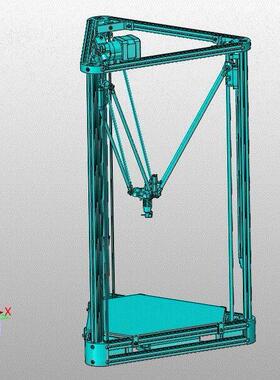 J1742-小型三角洲式 3D打印机机械结构设计 [三维STEP+CAD图+说明