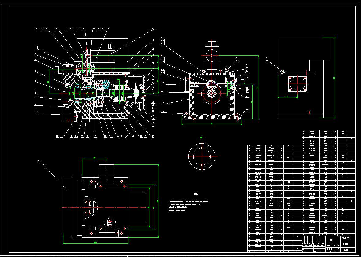 j588-ck6130车削中心动力转塔刀架设计机械结构设计cad图