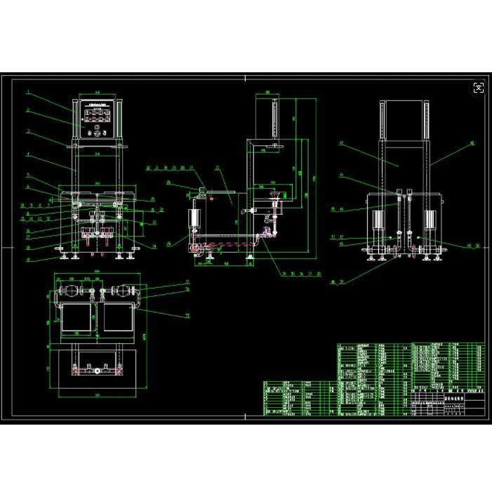 J1683-啤酒桶清洗机的设计及PLC控制【说明+5张CAD图】