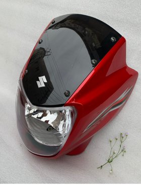 适用于铃钻豹摩托车配件 钻豹HJ125K-2A导流罩 大灯总成 大灯罩