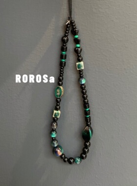 ROROSa原创设计捷克珠手机链蓝绿流光珠串珠 ins高级感挂饰挂链