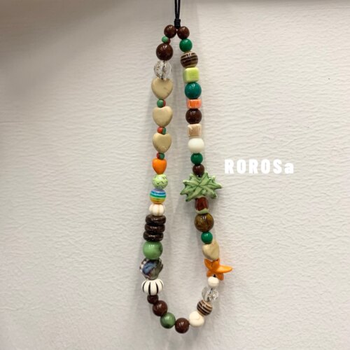 ROROSa夏日椰海原创设计张婧仪同款椰子树手机链复古挂件ccd挂饰
