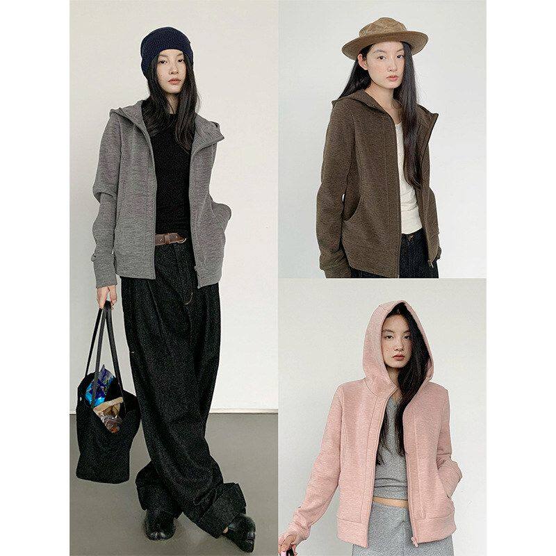 楠涛【绒嬷嬷】双面绒连帽外套女2026秋冬短款拉链保暖显瘦上衣
