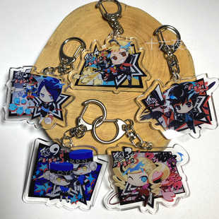 女神异闻录亚克力钥匙扣雨宫莲摩尔加纳卡通书包Q版夹层挂件
