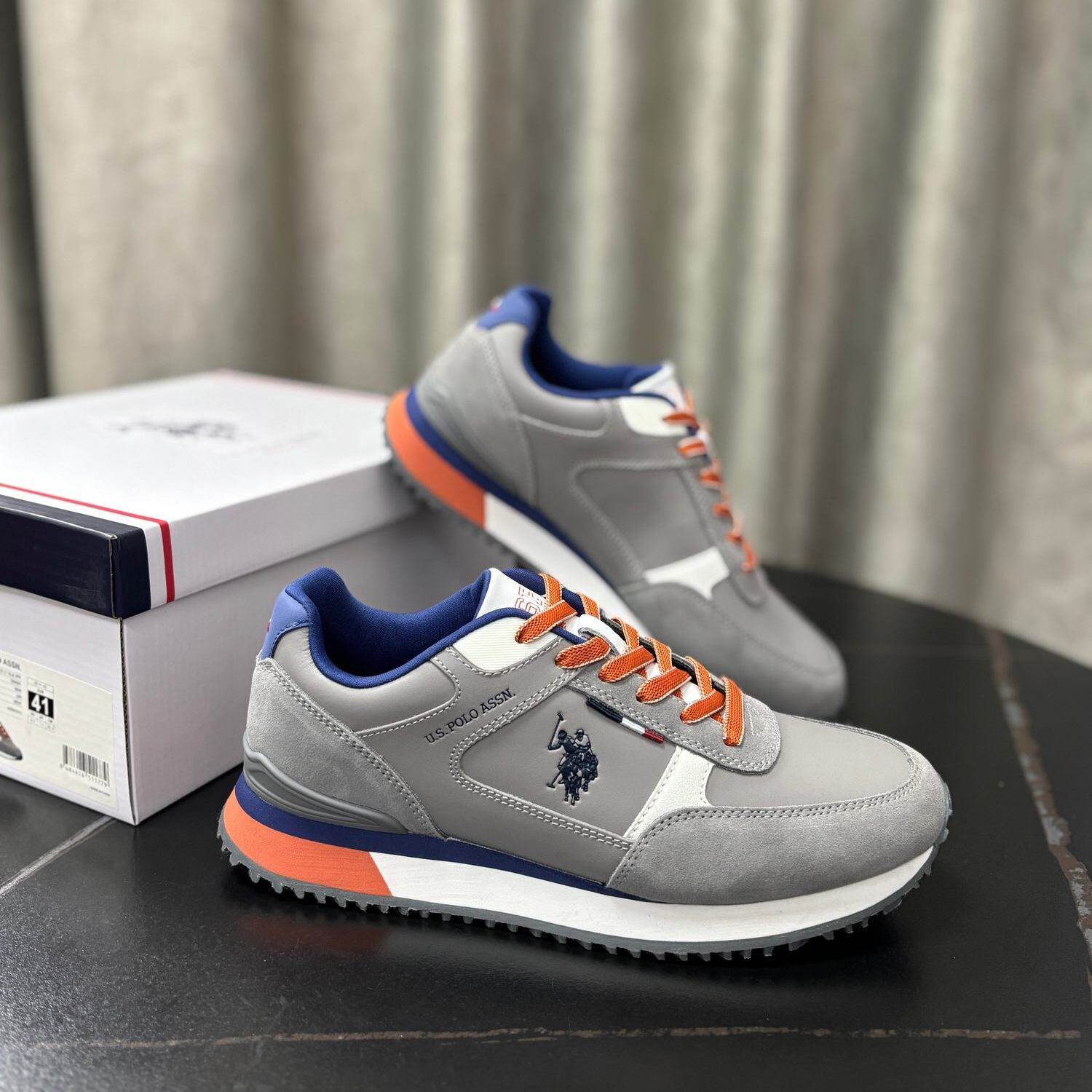 美国单外贸男士低帮真皮复古休闲鞋慢跑鞋厚底减震防滑运动鞋男鞋