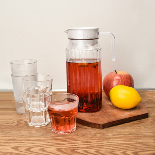 亚克力塑料杯子透明磨砂水杯随手杯餐饮杯啤酒杯八角水杯杯洋酒杯