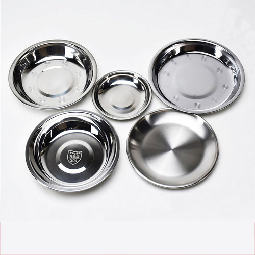 圆形配菜商用不锈钢盘子