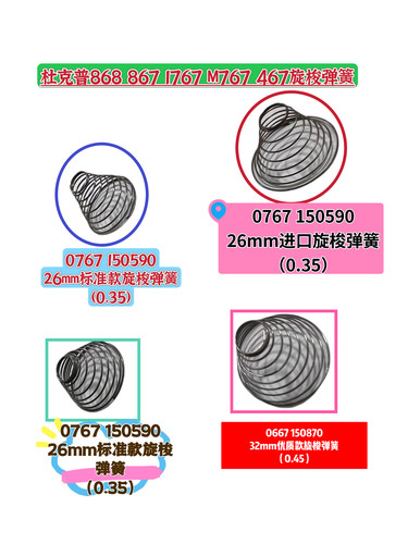 杜克普867/1767/887/868/767/467旋梭内置梭芯弹簧0667150870塔簧