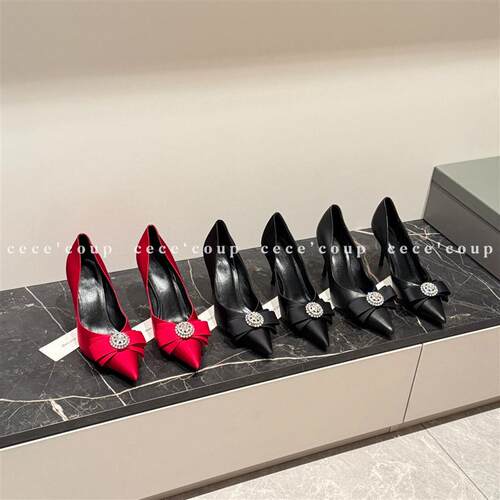 INSHUA呆 女神气质03/28 新品 26FW 水钻蝴蝶结尖头高跟鞋