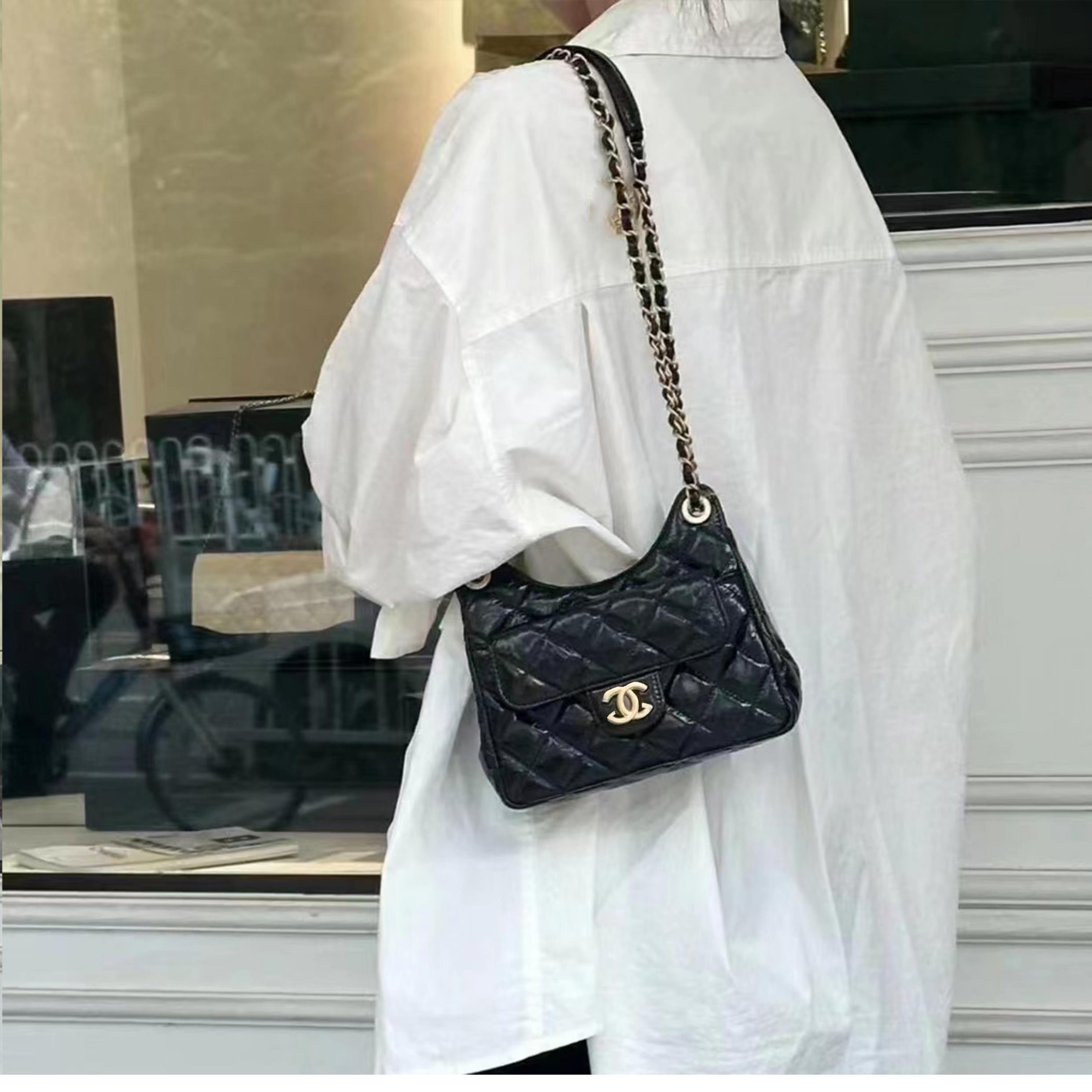 高端现货 小香风25bag 天猫精灵菱格纹牛皮25S嬉皮HOBO单肩包1118