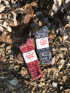 潮牌秋冬保暖纯棉袜子黑雪花男女士情侣复古长筒加厚粗棉线堆堆袜