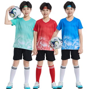 儿童足球服羽毛球服套装体适能袖网球乒乓球排球跳绳训练比赛队服